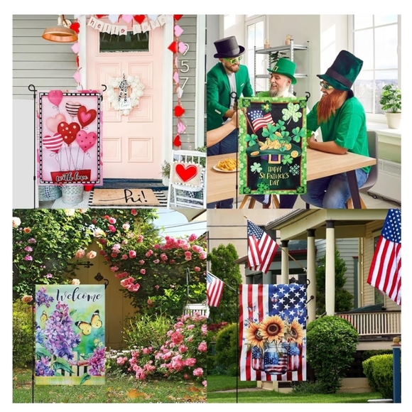 Festive Garden Flag Set - Double-Sided Holiday Decor - Picture 5 of 7